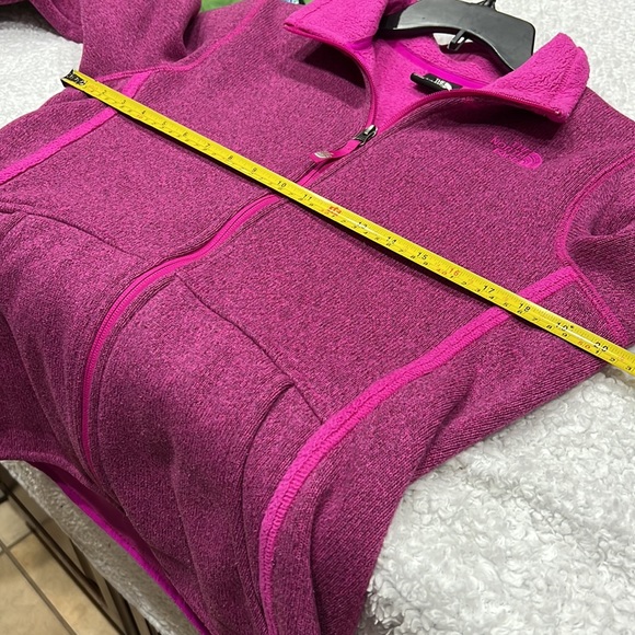 The North Face Fuchsia Sweater Full Zip Coat Girls Size XL (18) - Picture 6 of 8